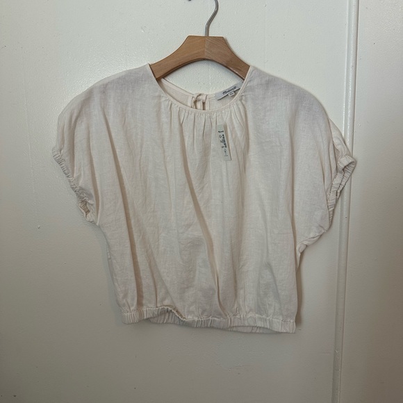 Linen-Blend Michele Bubble Top - Picture 3 of 7